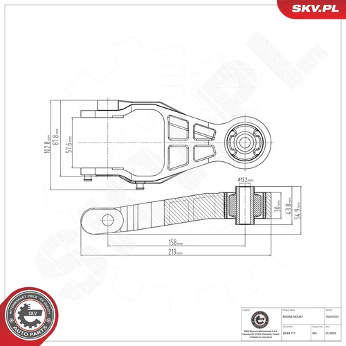 Uloženie motora ESEN SKV 75SKV222