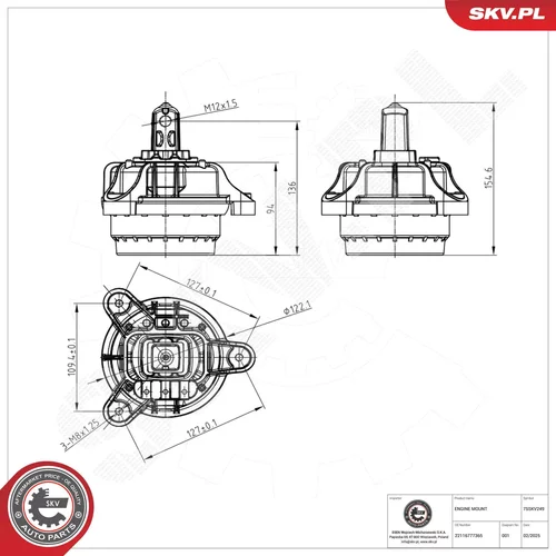 Uloženie motora ESEN SKV 75SKV249