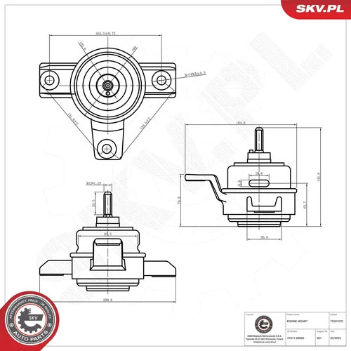 Uloženie motora ESEN SKV 75SKV321