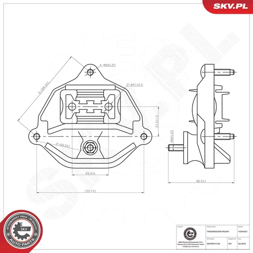 Uloženie automatickej prevodovky 75SKV821 (ESEN SKV) - obr. 5