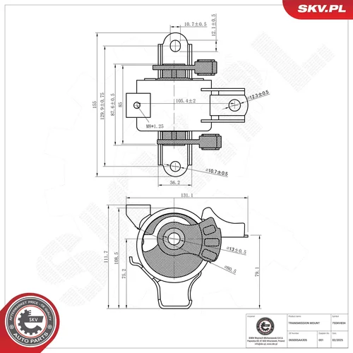 Uloženie automatickej prevodovky 75SKV834 (ESEN SKV) - obr. 5