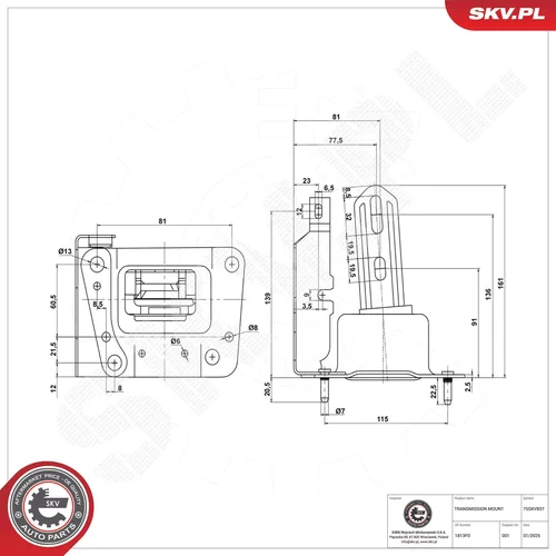 Uloženie automatickej prevodovky 75SKV837 (ESEN SKV) - obr. 5
