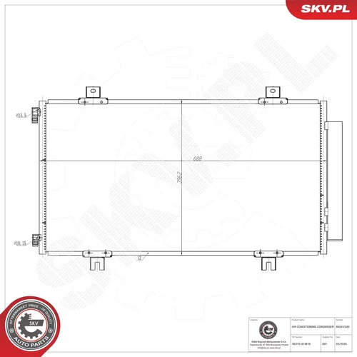 Kondenzátor klimatizácie ESEN SKV 86SKV240