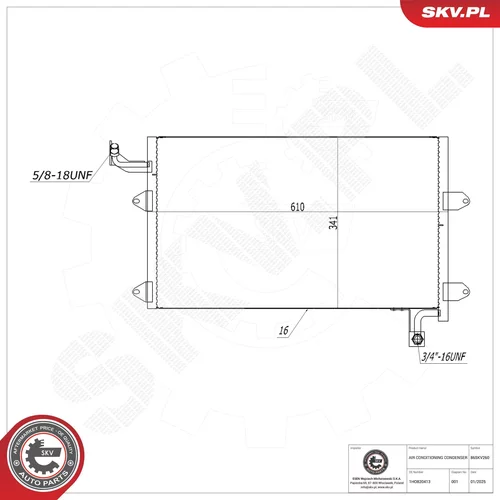 Kondenzátor klimatizácie ESEN SKV 86SKV260