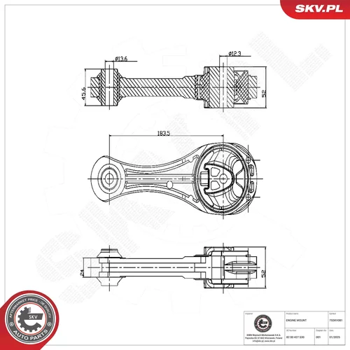 Uloženie motora 75SKV081 (ESEN SKV) - obr. 3