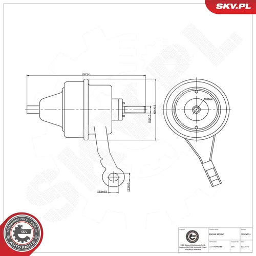 Uloženie motora ESEN SKV 75SKV124