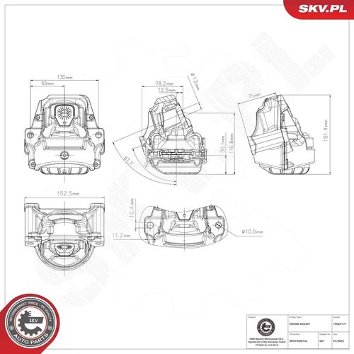 Uloženie motora 75SKV171 (ESEN SKV) - obr. 6