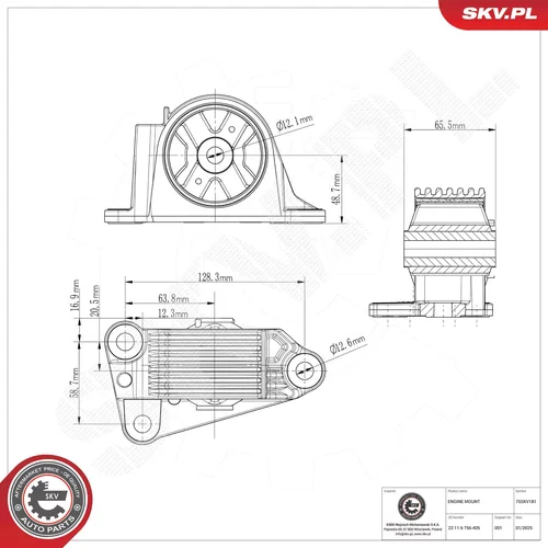 Uloženie motora 75SKV181 (ESEN SKV) - obr. 5