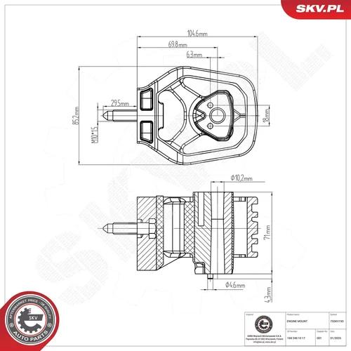 Uloženie motora 75SKV193 (ESEN SKV) - obr. 4