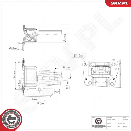 Uloženie motora 75SKV202 (ESEN SKV) - obr. 5