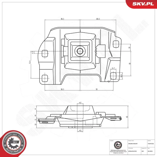 Uloženie motora 75SKV226 (ESEN SKV) - obr. 3