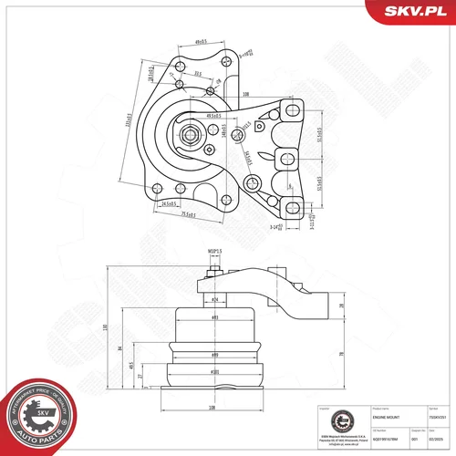 Uloženie motora ESEN SKV 75SKV251