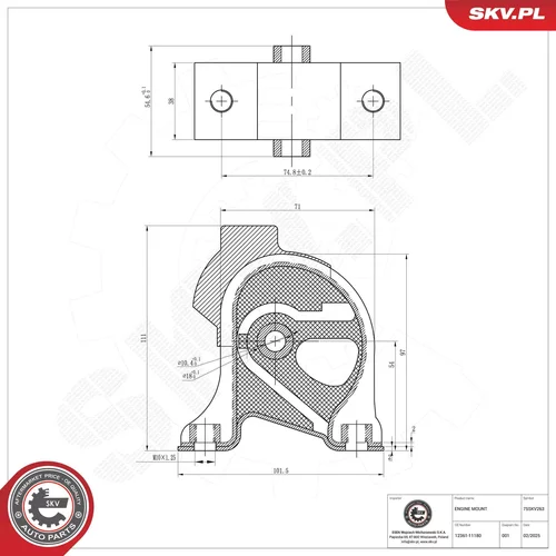 Uloženie motora ESEN SKV 75SKV263