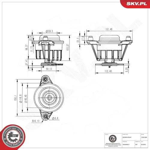 Uloženie motora ESEN SKV 75SKV288