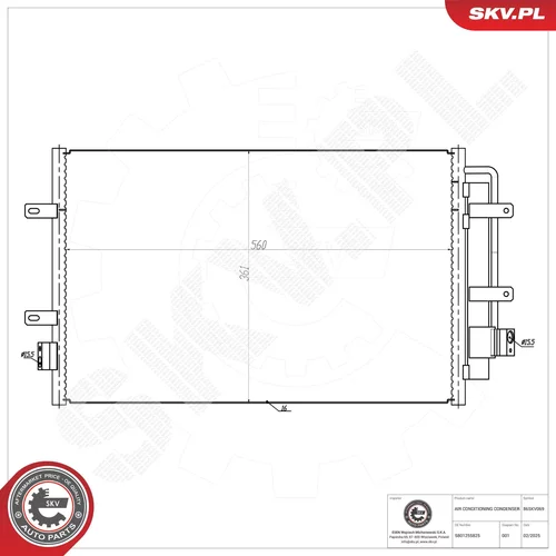 Kondenzátor klimatizácie ESEN SKV 86SKV069