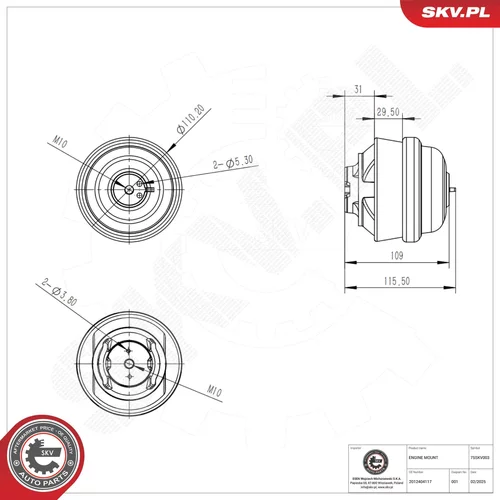 Uloženie motora 75SKV003 (ESEN SKV) - obr. 5