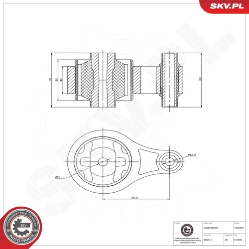 Uloženie motora 75SKV067 (ESEN SKV) - obr. 4