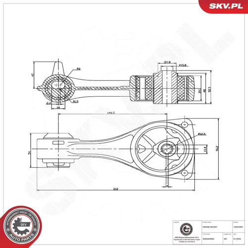 Uloženie motora 75SKV093 (ESEN SKV) - obr. 3