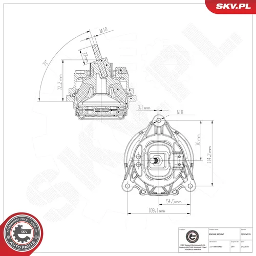 Uloženie motora ESEN SKV 75SKV170