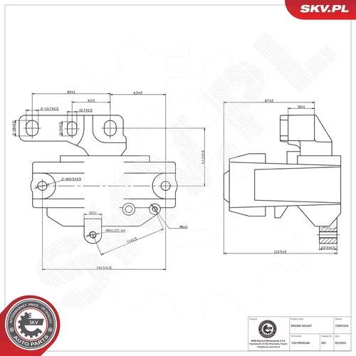 Uloženie motora 75SKV253 (ESEN SKV) - obr. 6