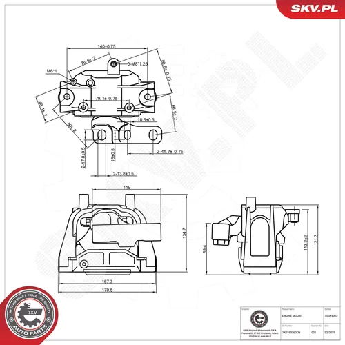 Uloženie motora 75SKV322 (ESEN SKV) - obr. 4