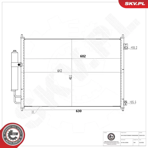 Kondenzátor klimatizácie ESEN SKV 86SKV351