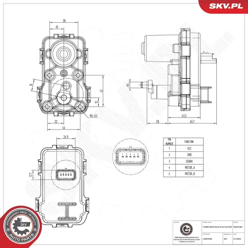Ventil regulácie plniaceho tlaku ESEN SKV 95SKV481