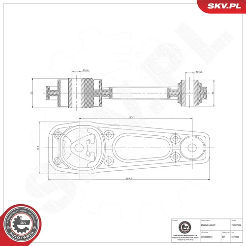 Uloženie motora 75SKV089 (ESEN SKV) - obr. 1