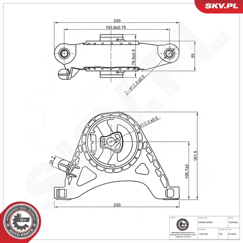 Uloženie motora ESEN SKV 75SKV092
