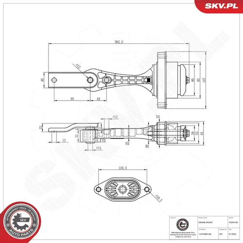 Uloženie motora ESEN SKV 75SKV103