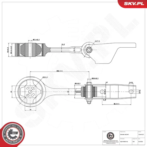 Uloženie motora ESEN SKV 75SKV227