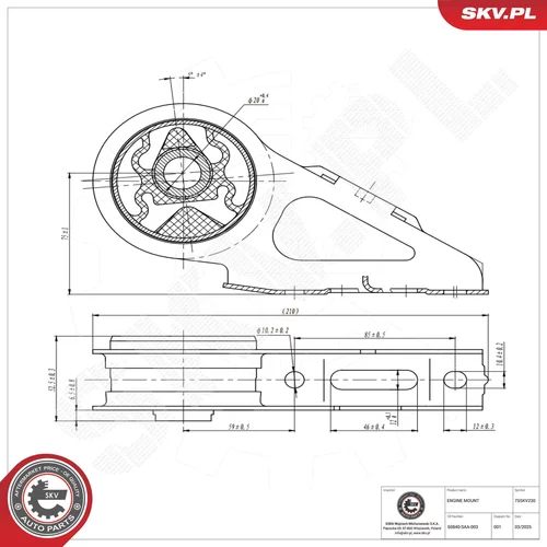 Uloženie motora ESEN SKV 75SKV230