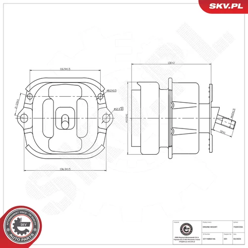 Uloženie motora 75SKV255 (ESEN SKV) - obr. 4