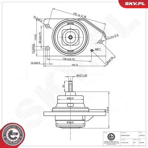 Uloženie motora 75SKV277 (ESEN SKV) - obr. 4