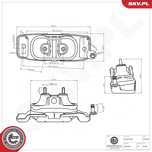 Uloženie motora ESEN SKV 75SKV280