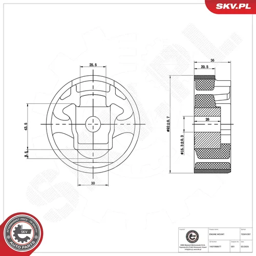 Uloženie motora ESEN SKV 75SKV307