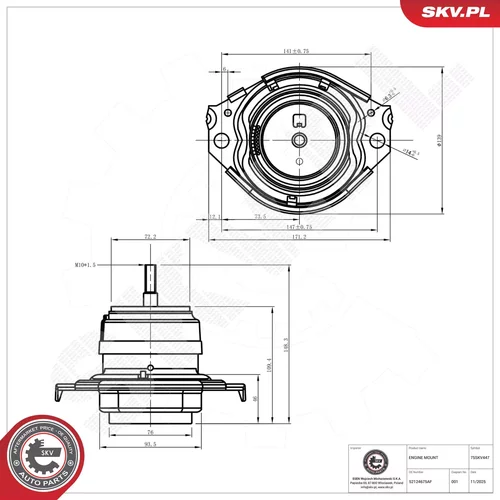 Uloženie motora 75SKV447 (ESEN SKV) - obr. 6