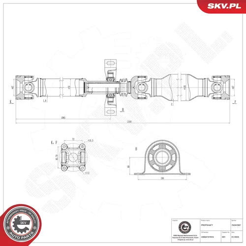 Hnací hriadeľ 76SKV087 (ESEN SKV) - obr. 1