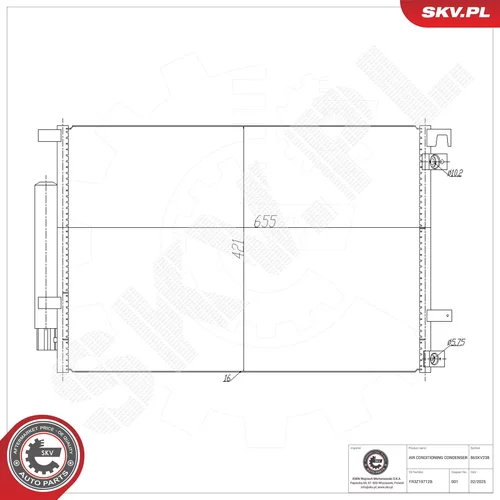 Kondenzátor klimatizácie ESEN SKV 86SKV238