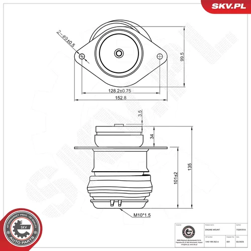 Uloženie motora 75SKV010 (ESEN SKV) - obr. 4