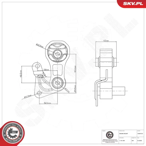 Uloženie motora 75SKV157 (ESEN SKV) - obr. 4