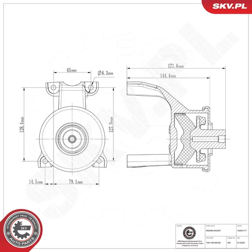 Uloženie motora 75SKV177 (ESEN SKV) - obr. 5