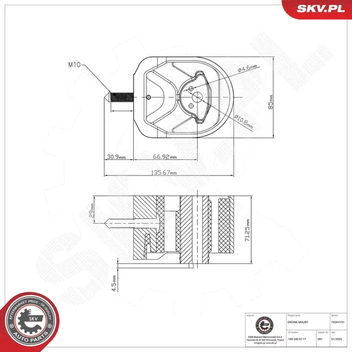 Uloženie motora ESEN SKV 75SKV191