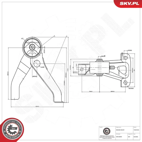Uloženie motora ESEN SKV 75SKV225