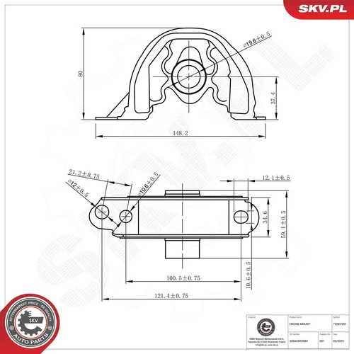 Uloženie motora 75SKV261 (ESEN SKV) - obr. 4