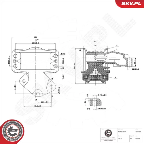 Uloženie motora 75SKV289 (ESEN SKV) - obr. 4