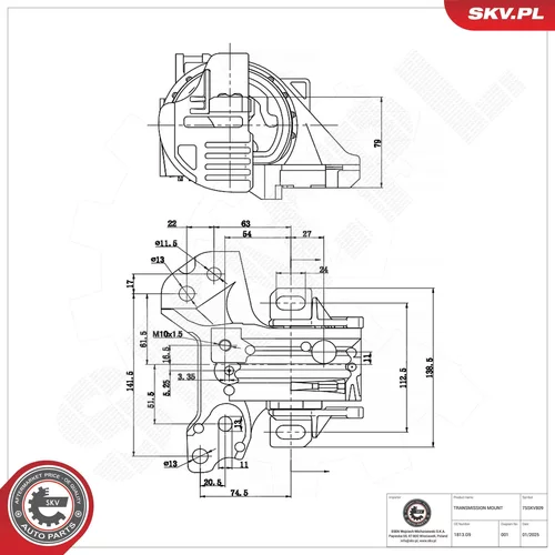 Uloženie automatickej prevodovky ESEN SKV 75SKV809