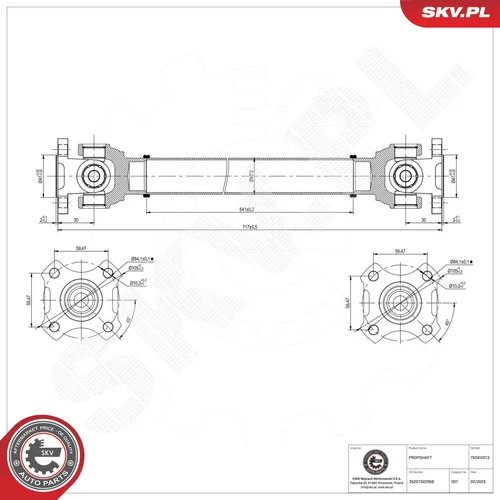 Hnací hriadeľ 76SKV013 (ESEN SKV) - obr. 1