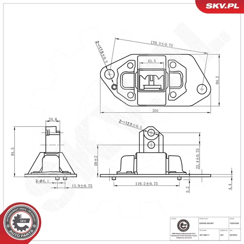 Uloženie motora 75SKV040 (ESEN SKV) - obr. 4