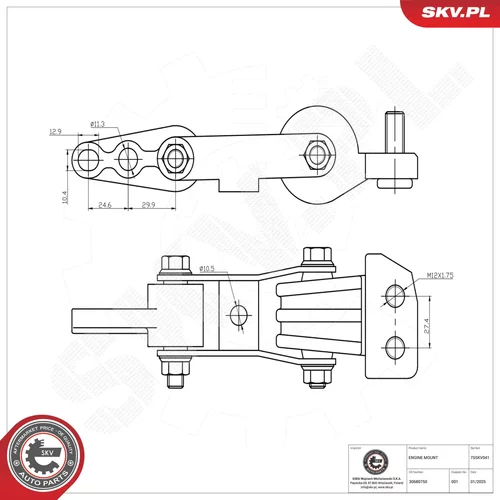 Uloženie motora ESEN SKV 75SKV041